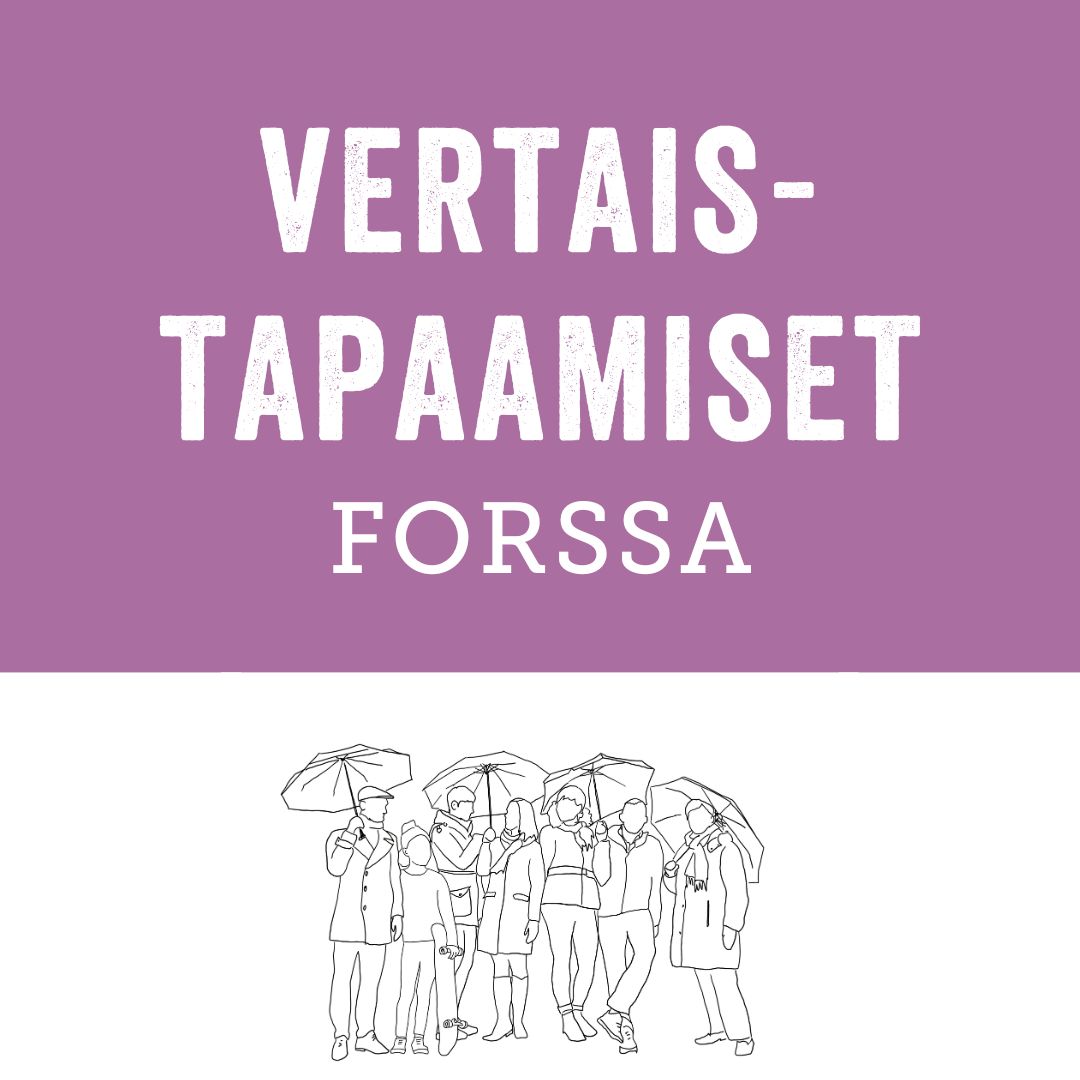 Vertaistapaamiset Forssa. Kuvassa eri-ikäisiä ihmisiä, jotka seisovat ryhmässä.
